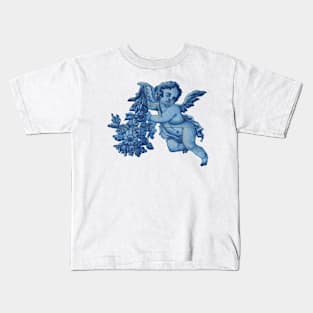 Antique Angel Holding flowers Kids T-Shirt